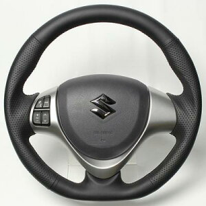 レアルジムニー JB23W 10型〜 2014/8〜 ステアリング オールレザー ブラックユーロステッチ