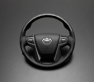 シックスセンスヴェルファイア 30系 純正交換ステアリング ピアノブラック×グレーレザー(パンチング)