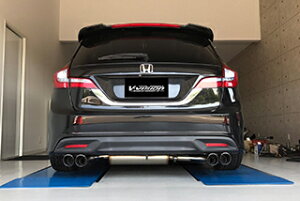 ブイビジョンジェイド ハイブリッド FR4 LEB-H1 2WD 7AT 左右2本出しマフラー ハーフステン SUS436 つや消しブラック塗装 テール:オーバルブラック (ステンレス) 117φ×80