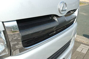 ルナティックエモーションハイエース 200系WIDE カーボングリルカバー (リアルカーボン綾織) ワイド車用