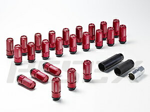 エセックスCRS シーアールエス (M12×P1.5) 2ピースシェルナット ミドル/クローズ アダプターポーチ付 4穴用(16本入り) レッド