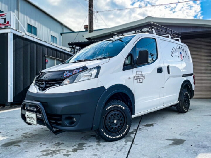 楽天市場】カースタイルNV200 2WD バンパーガード スチール製 黒 