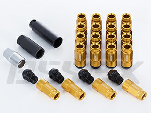 エセックスCRS シーアールエス M12×P1.25 2ピースシェルナット ミドルタイプ ローレット 5穴 20本入り ゴールド