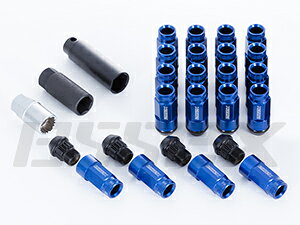 エセックスCRS シーアールエス M12×P1.25 2ピースシェルナット ミドルタイプ ローレット 6穴 24本入り ブルー