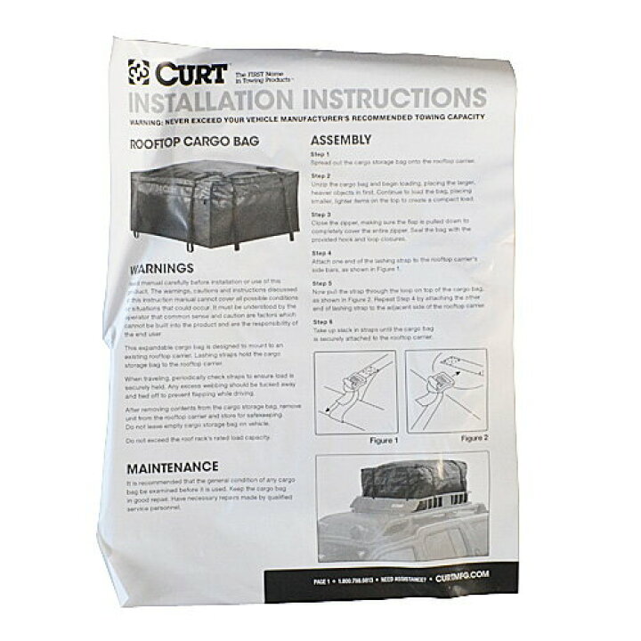 楽天市場】CURT 正規品 カート 防水バッグ ルーフトップキャリアカーゴ