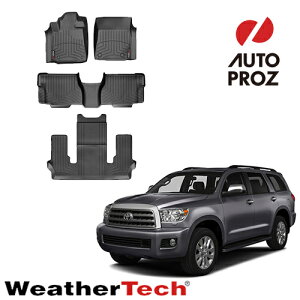 フロアマット トヨタ セコイヤ センターコンソールなし 2008-2011年 2列目バケットシート 3列セット フロアライナー ブラック Weathertech ウェザーテック 正規品