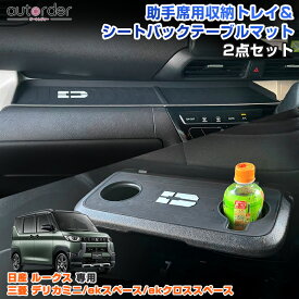 ＼24時間限定！10%OFF&P5倍UP／autorder 三菱 デリカミニ ekスペース ルークス 助手席用収納トレイ シートバックテーブルマット トレイ マット 滑り止め加工 傷つき防止 汚れ防止 発光 内装 保護 インテリア カー用品 アクセサリー カスタム パーツ
