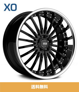 XO エックスオー New York ニューヨーク22x9J フロントリアPCD 5/112 ハブ径 66.56 mmGloss Black Stainless Lipグロスブラックステンレスリップカラーホイール4本セット (送料無料)