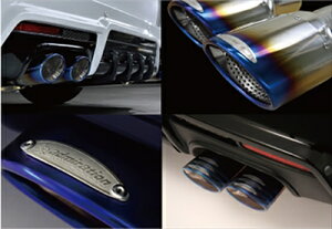 アルファード 20系 前期/後期 エグゼクティブプレミアムマフラー オーバルデュアル両側出し チタンHYBRID (テールスライド式) ロゴプレート:梨地 取付込