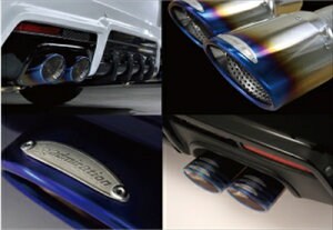 ヴェルファイア 20系 前期/後期 エグゼクティブマフラーキット オーバルデュアル両側出し チタンHYBRID (テールスライド式) ロゴプレート:梨地