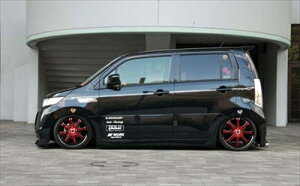 ワゴンR スティングレイ MH23 黒死蝶 サイドステップ 塗装取付込