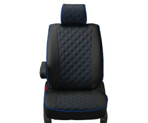ステップワゴン RP 8人乗り シートカバー キルティングタイプ ブラック×ブルーステッチ