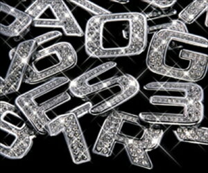 タント カスタム L375/385 ジュエリー イニシャル エンブレム 1word : 数字(0〜9)/アルファベット(A〜P、R〜Z)