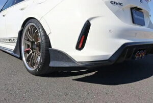FL5 シビック TypeR リアサイドディフューザー 綾織りカーボン クリア塗装取付