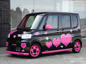 タント L375S/L385S MovingCafeLabel リップモール 3点セット 塗装済 ブラックマイカメタリック<X07> 取付込