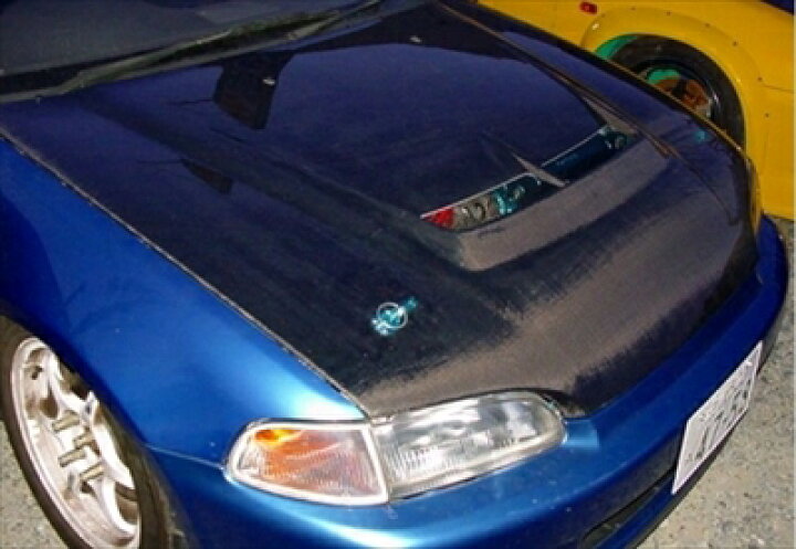 楽天市場】シビック EG6 エアロボンネット Type-S 表カーボン 裏FRP製 