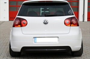 VW GOLF V Carbon-Cover for Rear Bumper cover without cutouts for exhaust pipes