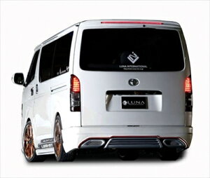 ハイエース 200系 4型 ワイドボディ ミドルルーフ リアルーフスポイラー LEDランプ付 塗装済み