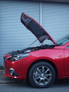 アクセラ ハイブリッド BYEFP ボンネットダンパー ブラックカーボン ※車検証必要