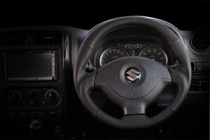 REAL/レアルステアリング ジムニー (JB23W-5型以降)2004年10月〜 ・ジムニー シエラ(JB43W-4型以降)2004年10月〜 オールレザ−レッドステッチ