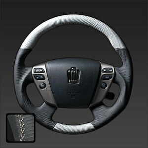 REAL/レアル ステアリング クラウンアスリート・ハイブリッド (GRS200/GWS204) 2008.2〜2012.11 プラチナシルバーカーボン/シルバーユーロステッチ