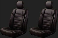 ハイエース 200系 S-GL専用 4Dデザインシートジャケット(フロント2座席分) 黒x黒パイピング