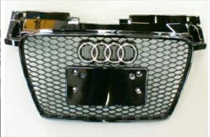 Audi TT 8J TTRS 純正フロントグリル シルバーフレーム 本体+ナンバーブラケット+インナーウレタン