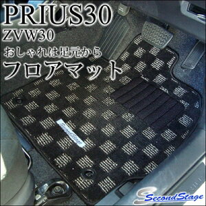 プリウス 30系 フロアマット 前期 ベージュチェック