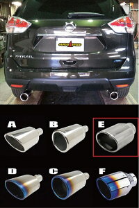 エクストレイル NT32 マフラーセット AT用 テールエンドE:ステンレス 100×75 オーバルタイプ