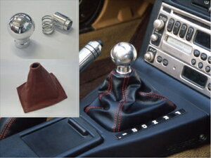 ロードスター NA8C AT用 シフトノブ ポリッシュ 本革ブーツ付 ブーツカラー:チョコレート