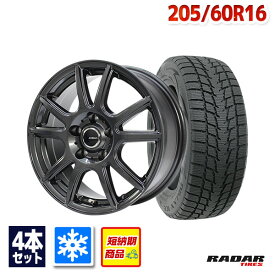 【P最大31倍！12/14】205/60R16 スタッドレスタイヤ タイヤホイールセット Radar (レーダー) Dimax ICEスタッドレス + EMBELY S10 16x6.5 +38 114.3x5 GM 【送料無料】 (205/60/16 205-60-16) 冬タイヤ 16インチ【2025年製】