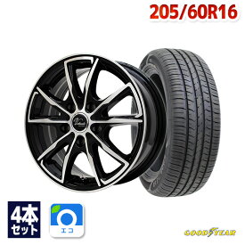 【P10倍！4/20限定】【取付対象】205/60R16 サマータイヤ タイヤホイールセット Verthandi PW-S10 16x6.5 +53 114.3x5 BK/POLISH + EfficientGrip ECO EG01 【送料無料】 (205/60/16 205-60-16 205/60-16) 夏タイヤ 16インチ 4本セット