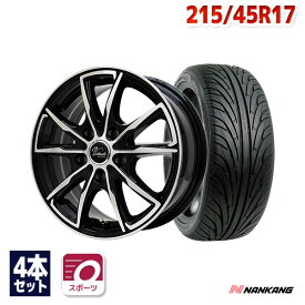 【P10倍！6/6 20:00～23:59】【取付対象】215/45R17 サマータイヤ タイヤホイールセット Verthandi PW-S10 17x7 +48 100x5 BK/POLISH + NS-2 【送料無料】 (215/45/17 215-45-17 215/45-17) 夏タイヤ 17インチ 4本セット