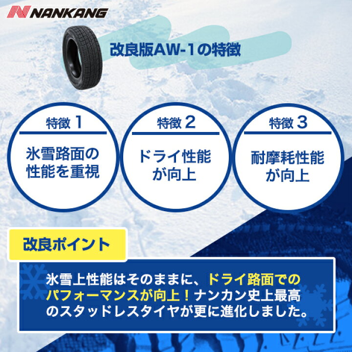 楽天市場】NANKANG (ナンカン) AW-1スタッドレス 215/50R17 