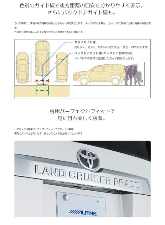 楽天市場 Hce C1000d Lp W ランドクルーザー プラド専用hdrバックビューカメラパッケージ アルパイン 安全運転ガイド コンビニ受取対応 オートウイング