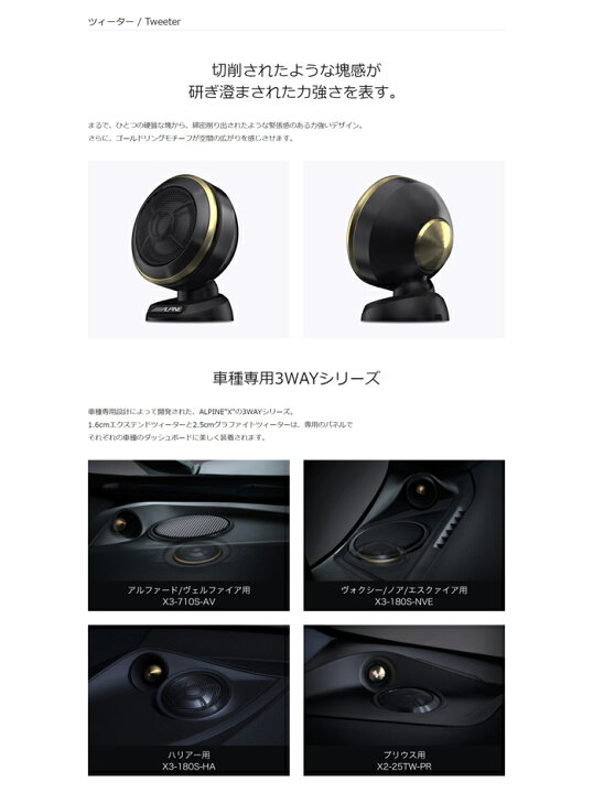 プリウス40 炊け ダッシュボード用 スピーカー ALPINE
