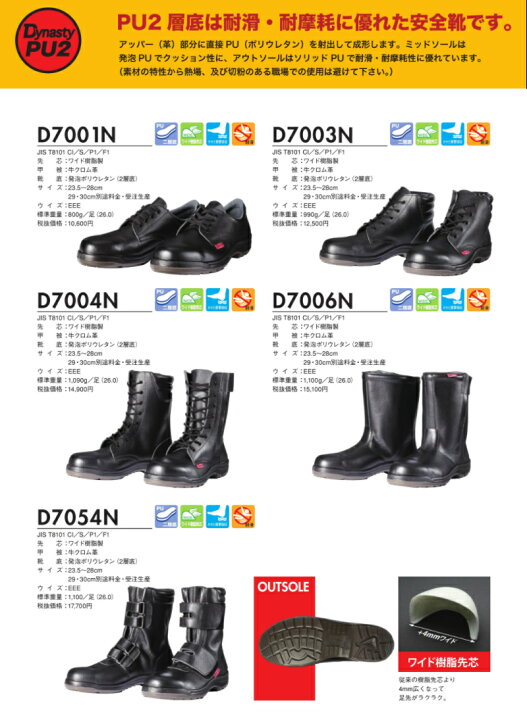 楽天市場】D7054N長編み上げ靴マジック式 ダイナスティPU2 Dynasty PU2 