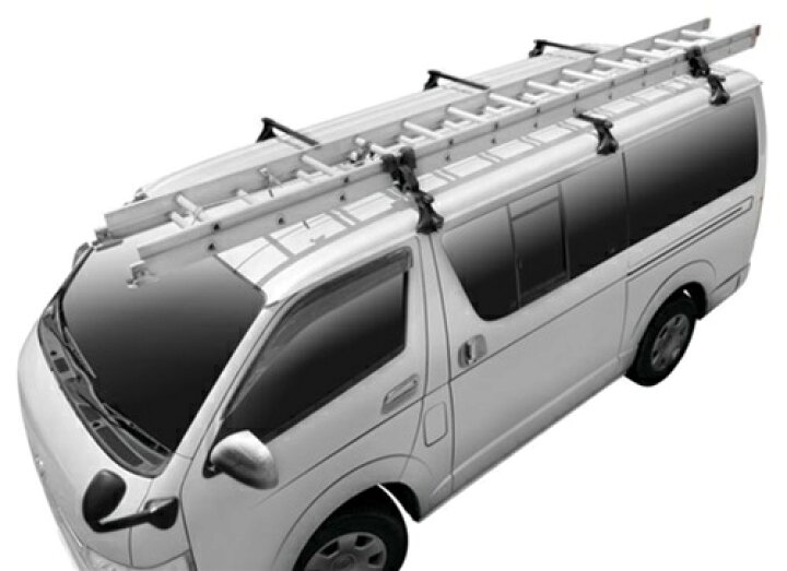 ハイエース200系用アルミ製ルーフキャリア 片側4点留タイプのTHULE製 