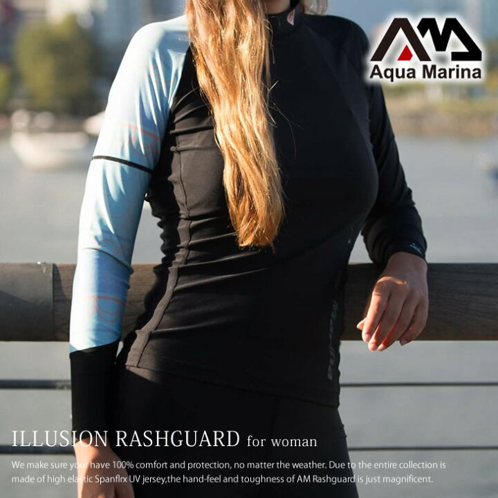 楽天市場 ポイント最大28倍 12 15限定 ラッシュガード レディース 長袖 Tシャツ Uvカット Aqua Marina アクアマリーナ Illusion ラッシュガード 長袖 アバコセレクション楽天市場店