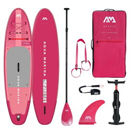 【10日はポイント5倍】SUP スタンドアップパドルボード インフレータブル セット AQUA MARINA (アクアマリーナ) コーラル ラズベリー