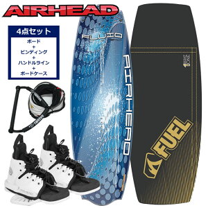 ウェイクボード セット ビンディング 25〜30cm AIRHEAD(エアーヘッド) フルーイッド ウェイクボード4点セット