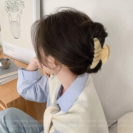 マーブル柄 大きめヘアクリップ ヘアアクセサリー