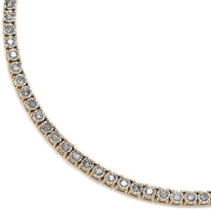 ダイヤモンド 10K イエローゴールド テニスネックレス 幅3mm 46cm AGM3P3.5IL-20-10-YG
