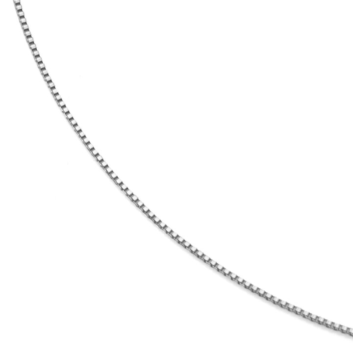 楽天市場】10K ホワイトゴールド ボックスネックレス 幅0.5mm 40cm 
