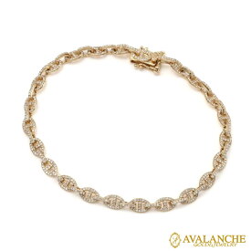 ダイヤモンド 14K イエローゴールド アンカーブレスレット 幅4.8mm 19cm ADBAV9800