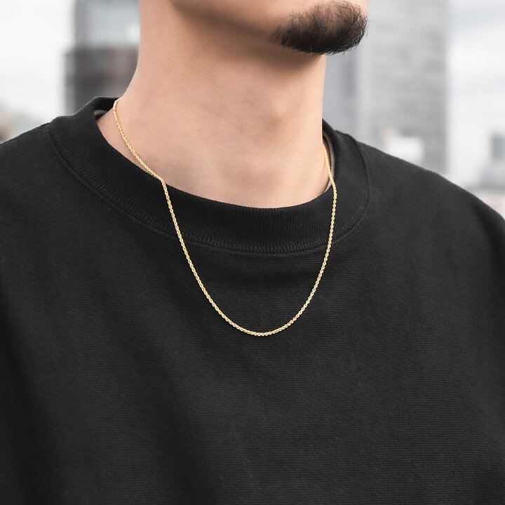 楽天市場】10K イエローゴールド ロープネックレス 幅1.7mm 40cm-55cm  