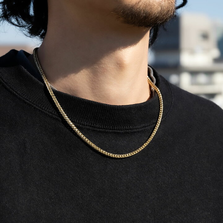 楽天市場】10K イエローゴールド フランクリンネックレス 幅3.2mm 46cm 