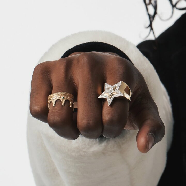 楽天市場】ダイヤモンド 10K イエローゴールド リング 11号-21号 1  