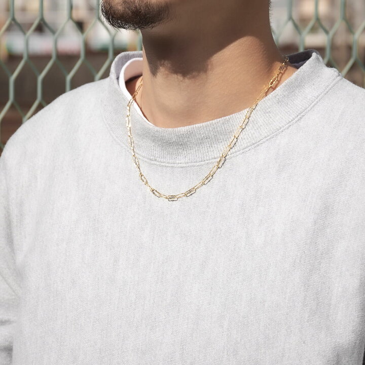 楽天市場】10K イエローゴールド ペーパークリップネックレス 幅3.5mm  