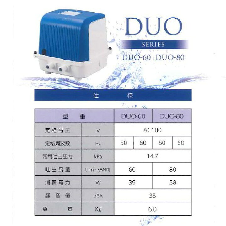 楽天市場】テクノ高槻 DUO-80 DUO-80L DUO-80R DUO80 浄化槽ブロアー 